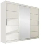 Mirjan24 Kleiderschrank, Wei&szlig;, Holzwerkstoff, Rechteckig, 250x215x58 cm,