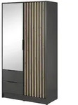 Masseno Dreht&uuml;renschrank, Graphit, Holzwerkstoff, 4 F&auml;cher, 2 Schubladen,