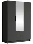 Mirjan24 Kleiderschrank, Schwarz, Kunststoff, 2 Schubladen, Rechteckig,...