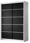 Lookway Kleiderschrank, Wei&szlig;, Schwarz, Holzwerkstoff, 150x215x59 cm,...