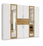 luma-home Dreht&uuml;renschrank, Wei&szlig;, Eiche, Holzwerkstoff, Nachbildung, 4...