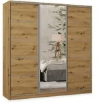 Masseno Schwebet&uuml;renschrank, Eiche Artisan, Silber, Holzwerkstoff, 9 F&auml;cher, 4