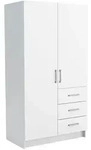 Masseno Dreht&uuml;renschrank, Wei&szlig;, Holzwerkstoff, 3 F&auml;cher, 3 Schubladen,...
