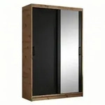 Beautysofa Schwebet&uuml;renschrank, Eiche Artisan, Schwarz, Holzwerkstoff, 7 F&auml;cher,