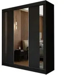 Masseno Schwebet&uuml;renschrank, Schwarz, Holzwerkstoff, 7 F&auml;cher, Rechteckig,