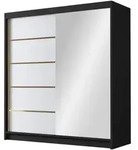 Mirjan24 Schiebet&uuml;renschrank, Gold, Holzwerkstoff, Rechteckig, 180x215x58 cm,