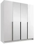 Mirjan24 Kleiderschrank, Wei&szlig;, Schwarz, Holzwerkstoff, 9 F&auml;cher, Rechteckig,