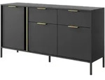 Masseno Sideboard, Anthrazit, Gold, Holzwerkstoff, 2 Schubladen, 153x81x40 cm,