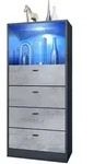Vladon Kommode, Hellgrau, Holzwerkstoff, 56x125x36 cm, Wohnzimmer, Kommoden &