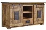 Massivmoebel24 Sideboard, Natur, Holz, Echtholz,Mangoholz, 3 F&auml;cher, 1 Schubladen,