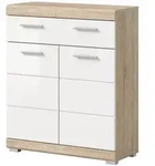 Inn.Furn Kommode, Wei&szlig; Hochglanz, Eiche, Holzwerkstoff, Nachbildung, Uni, Holz