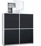 Vladon Highboard, Schwarz, Holzwerkstoff, 104x105.5x35.5 cm, Wohnzimmer,...