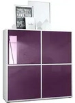 Vladon Highboard, Brombeere, Holzwerkstoff, 104x105.5x35.5 cm, Wohnzimmer,...