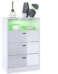 Vladon Kommode, Wei&szlig; Hochglanz, Holzwerkstoff, 56x86.5x36 cm, Wohnzimmer,...