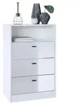 Vladon Kommode, Wei&szlig; Hochglanz, Holzwerkstoff, 56x86.5x36 cm, Wohnzimmer,...