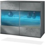 Vladon Kommode, Dunkelgrau, Holzwerkstoff, 92.5x73.5x35 cm, Wohnzimmer,...