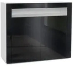 Vladon Kommode, Schwarz Hochglanz, Holzwerkstoff, 108x92x40 cm, Wohnzimmer,...