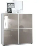 Vladon Highboard, Sand, Holzwerkstoff, 104x105.5x35.5 cm, Wohnzimmer, Kommoden &