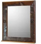 Massivmoebel24 Spiegel, Mehrfarbig, Holz, Rechteckig, 68x79x8 cm, Spiegel,