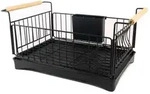 Intirilife Geschirr-Abtropfgestell, Schwarz, Metall, 29x23.5x50 cm, Kochen,