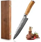 Zayiko Chefmesser, Braun, Holz, Metall, Echtholz, 33 cm, Kochen, K&uuml;chenmesser,