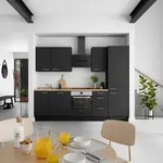 Nobilia K&uuml;chenleerblock Touch, Schwarz, Eiche, Holzwerkstoff, 3 Schublade(n)