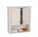 Relaxdays H&auml;ngeschrank, Wei&szlig;, Holzwerkstoff, 58x62x20 cm, Badezimmer,