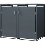Ml-Design M&uuml;lltonnenbox, Anthrazit, Metall, 240 L, Rechteckig, 132x116.3x80 cm,