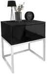 Lookway Nachttisch, Schwarz Hochglanz, Holzwerkstoff, 45x53x37 cm, Schlafzimmer,
