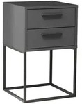 Livetastic Nachtschrank, Graphit, Schwarz, Metall, Holzwerkstoff, 2 Schublade(n)