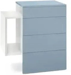 Vladon Nachttisch, Pastellblau, Holzwerkstoff, 60x63x36 cm, Schlafzimmer,...