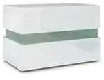 Vladon Nachttisch, Wei&szlig; Hochglanz, Holzwerkstoff, 60x45x39 cm, Schlafzimmer,