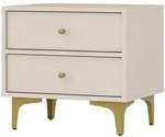 Masseno Nachttisch, Beige, Holzwerkstoff, 2 Schubladen, 51.8x48.5x40.8 cm,