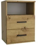 Masseno Nachttisch, Eiche Artisan, Holzwerkstoff, 2 Schubladen, 48x65.5x35 cm,