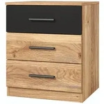 Masseno Nachttisch, Eiche, Holzwerkstoff, 3 Schubladen, 45x46x41 cm,...