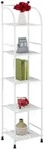 Relaxdays Standregal, Wei&szlig;, Metall, 33x145x28 cm, Wohnzimmer, Regale, B&uuml;cherregale