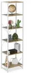 Relaxdays Standregal, Wei&szlig;, Holzwerkstoff, Metall, 50x180x35 cm, Wohnzimmer, Regale,