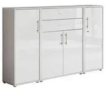 Mid.you Aktenschrank Office Edition - SW Set 16, Grau, Wei&szlig; Hochglanz,