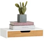 SoBuy Schweberegal, Wei&szlig;, Natur, Holzwerkstoff, 40x8x25 cm, Wohnzimmer, Regale,