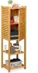 Relaxdays Badregal, Hellbraun, Holz, Holzwerkstoff, 35x113x29 cm, Badezimmer,