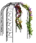 Relaxdays Rosenpavillon, Schwarz, Metall, 199x250x199 cm, Gartenzubeh&ouml;r, Gartendeko