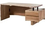 Massivmoebel24 Schreibtisch, Natur, Holz, Echtholz,Akazie, 1-Sitzer, 2 Schubladen,