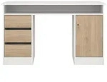 ebuy24 Schreibtisch,, Wei&szlig;, Holzwerkstoff, 3 Schubladen, 126x76x55 cm,
