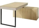 Mirjan24 Schreibtisch, Sand, Holzwerkstoff, 2 Schubladen, Rechteckig, 228x75x63...
