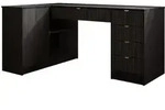 Mirjan24 Eckschreibtisch, Schwarz, Kunststoff, 5 Schubladen,...