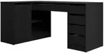 Mirjan24 Eckschreibtisch, Schwarz, Kunststoff, 5 Schubladen, Rechteckig,Rechteckig,