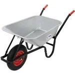 ECD-Germany Schubkarre, Silber, Metall, 100 L, 59x65x143 cm, Gartenzubeh&ouml;r,