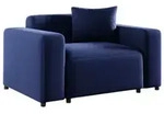 Fun M&ouml;bel Sessel, Dunkelblau, Textil, 145x75x98 cm, Wohnzimmer, Sessel,