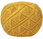 Homescapes Pouf, Currygelb, Textil, Uni, Rund, 40x35x40 cm, Wohnzimmer, Hocker,...