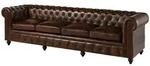 Massivmoebel24 Sofa, Braun, Leder, Echtholz, 4-Sitzer, Rechteckig, 274x75x82 cm,